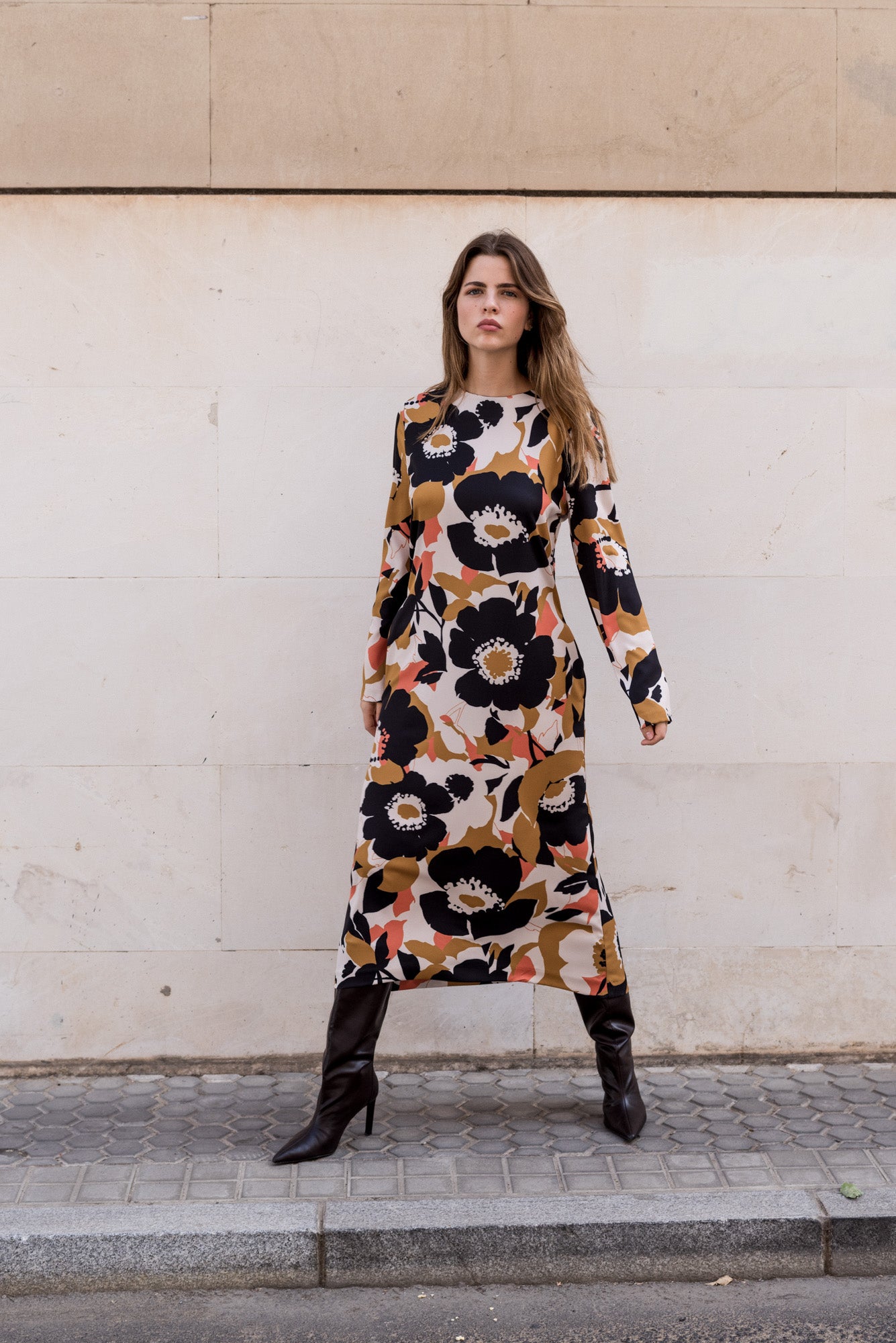 VESTIDO MIDI ESTAMPADO FLORAL