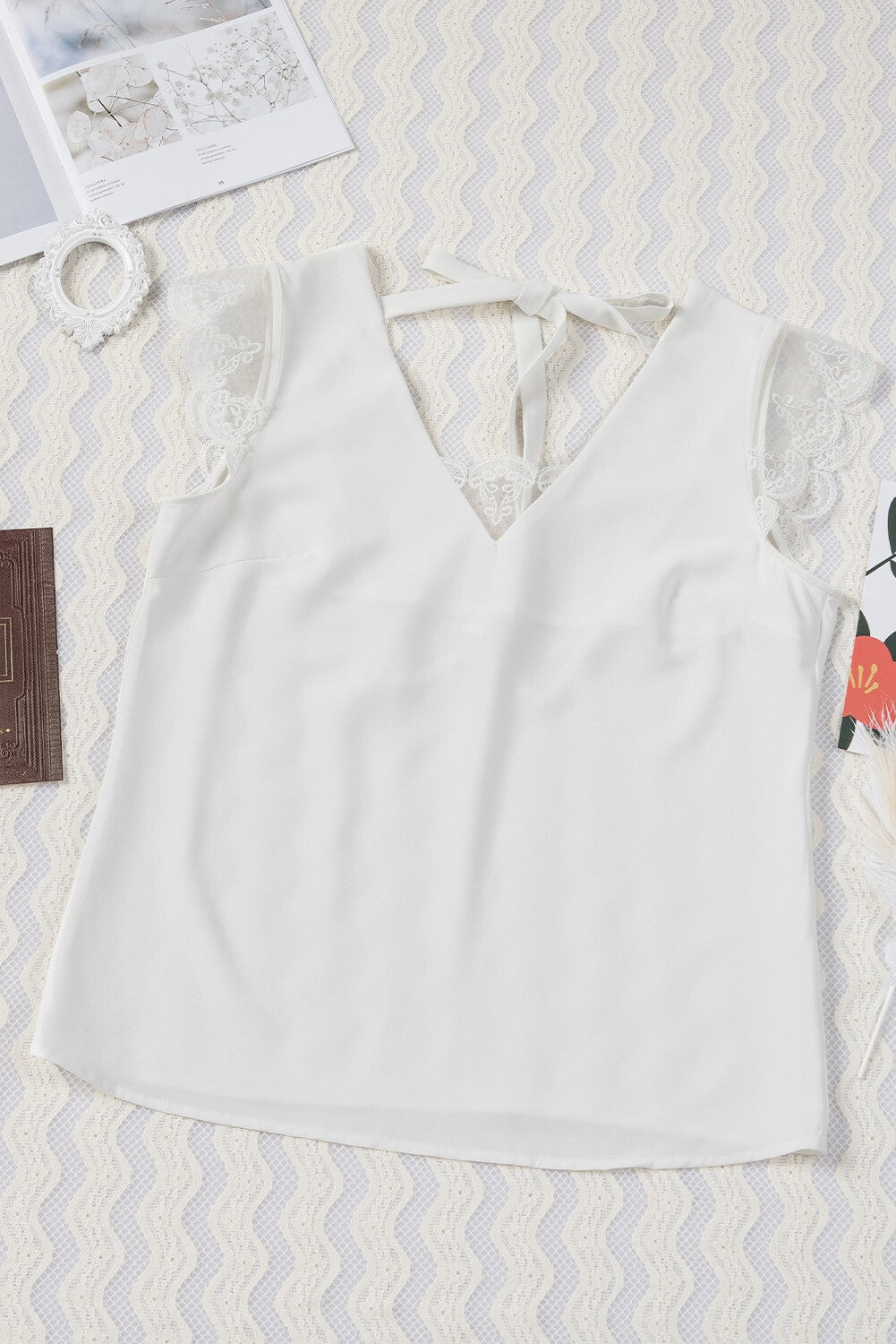 Blusa con patchwork de encaje