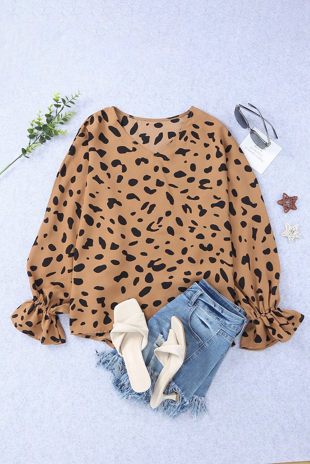 Blusa suelta de leopardo