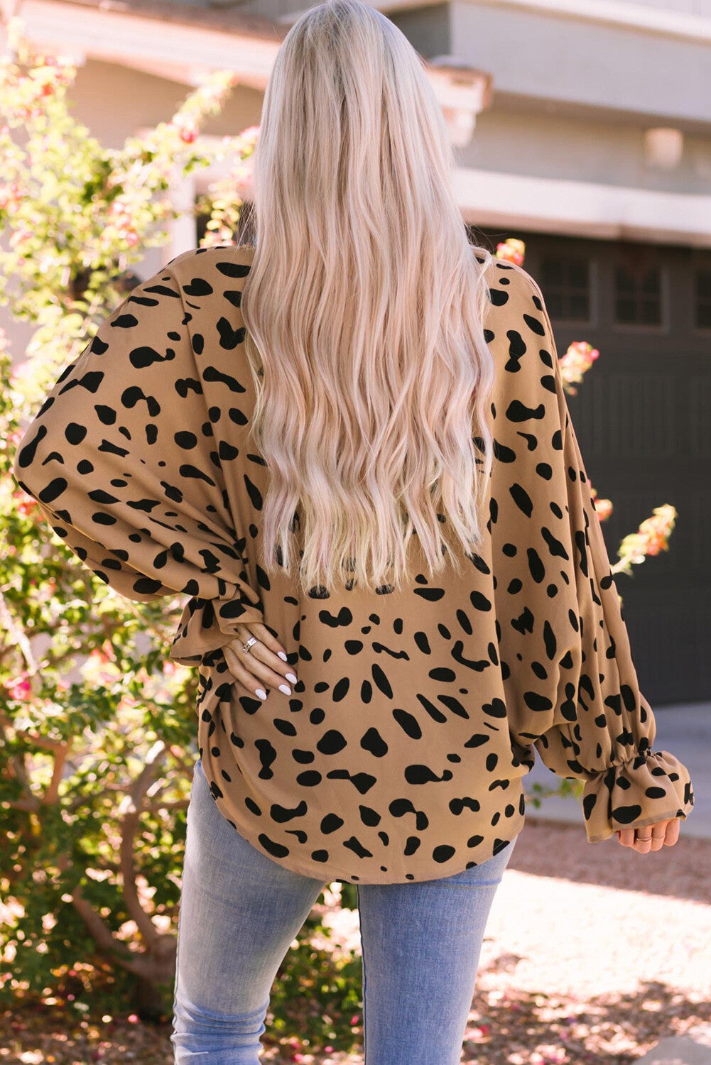 Blusa suelta de leopardo