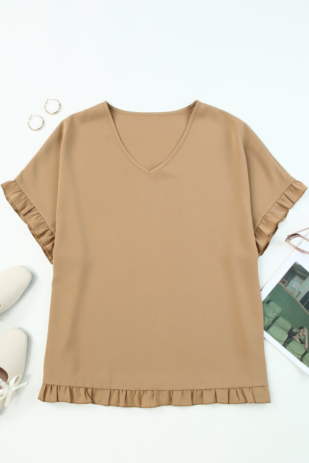 Blusa con ribete de volantes