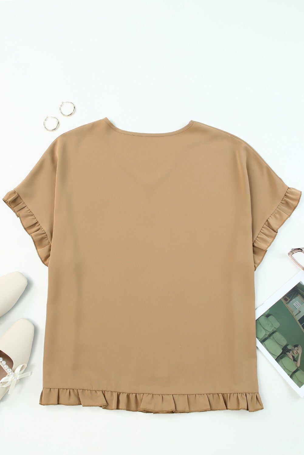 Blusa con ribete de volantes