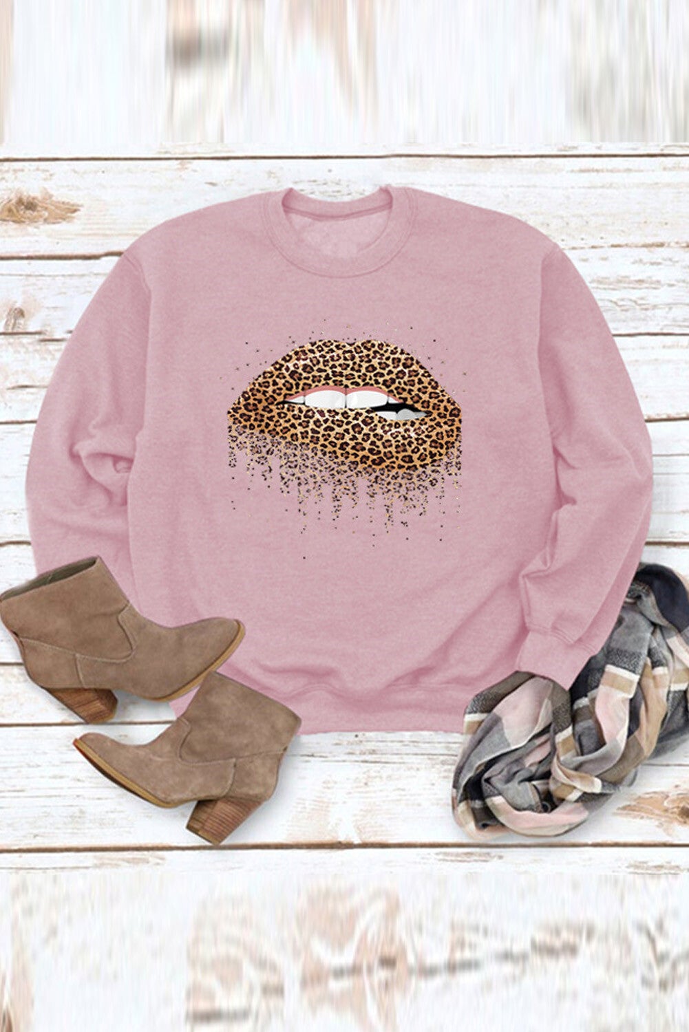 Sudadera con estampado de labios