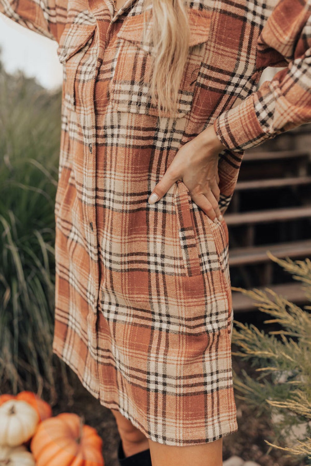 Vestido camisero naranja