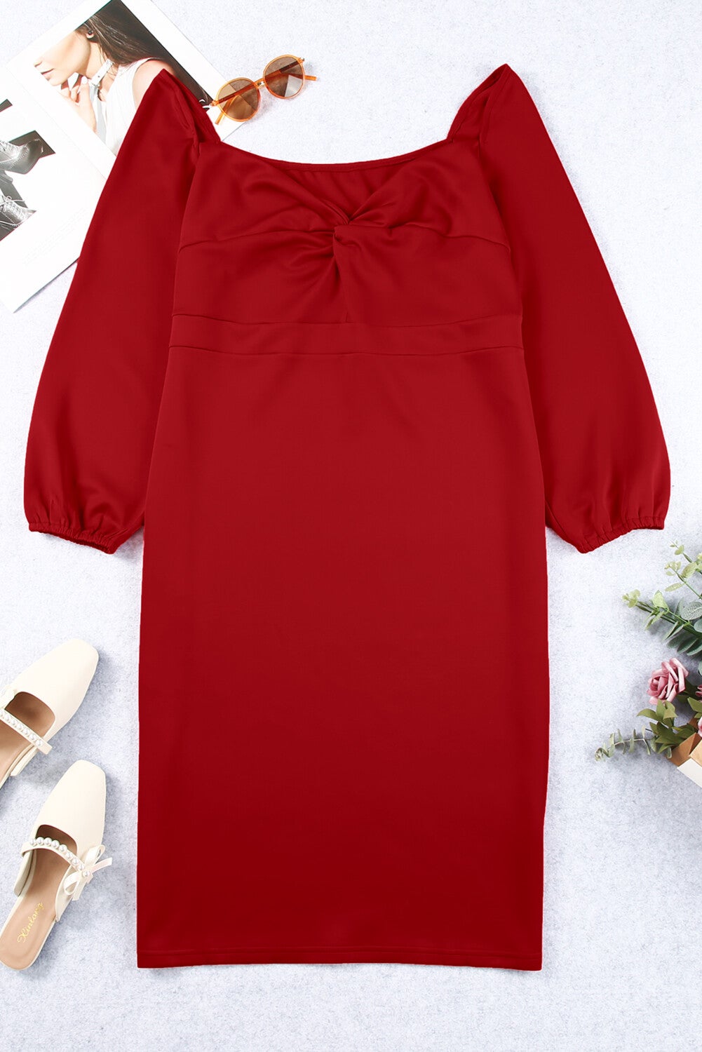 Vestido midi rojo