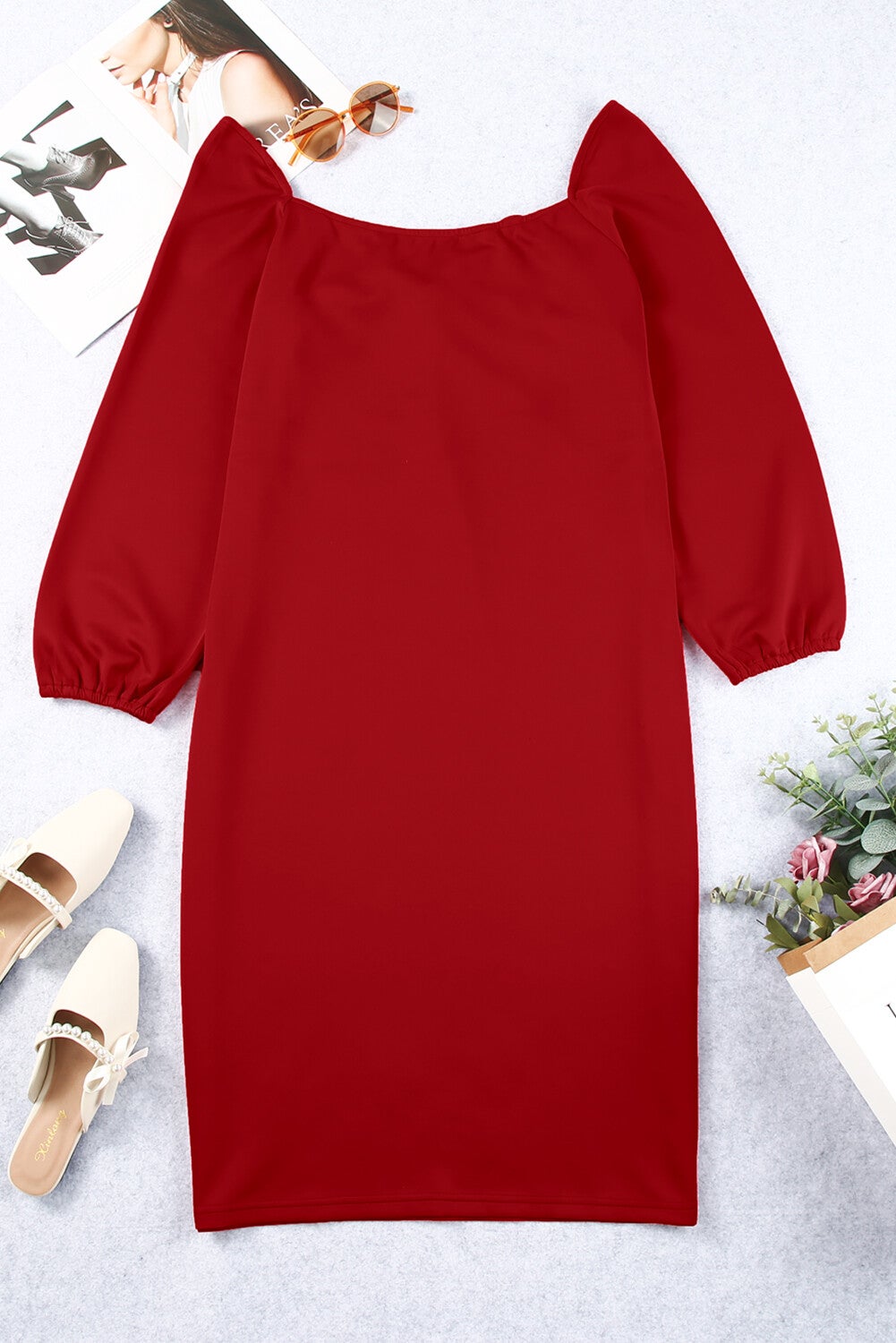 Vestido midi rojo