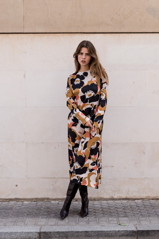 VESTIDO MIDI ESTAMPADO FLORAL