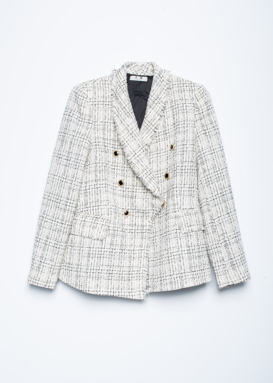 BLAZER TWEED CONTRASTE